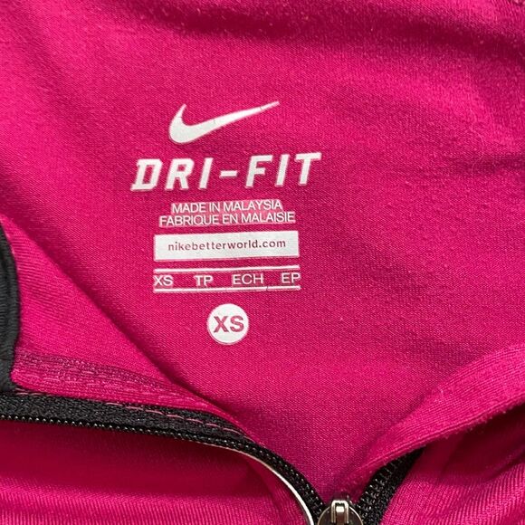 Nike Dri-Fit 1/4 Zip Running Top XS • Hot Pink Long Sleeve • Athletic Workout Pu - Picture 4 of 6